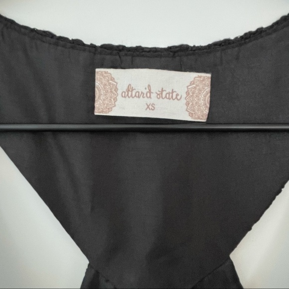 Altar’d State Black Cut Out Mini Dress Lace Strappy Fit N Flare Sleeveless XS - Picture 5 of 12